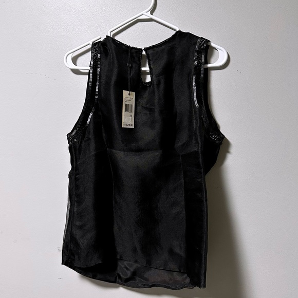 NWT Leon Max | Black Sequin Silk Tank - 10 - Picture 5 of 6